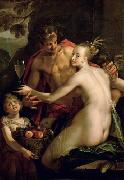 Hans von Aachen Bacchus Ceres and Amor painting